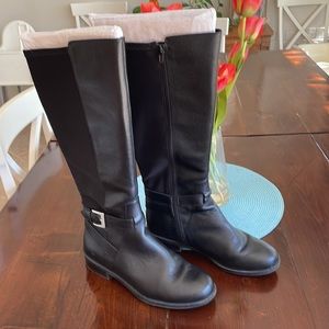 Me Too Black Tall Boots with Side Zipper